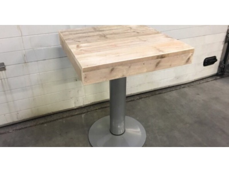 Statafel Vierkant 90cm met steigerhouten blad