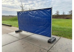 46 Bouwhekken met donkerblauwe zeilen - Eenmalig gebruikt