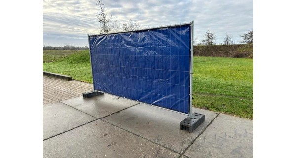 46 Bouwhekken met donkerblauwe zeilen - Eenmalig gebruikt