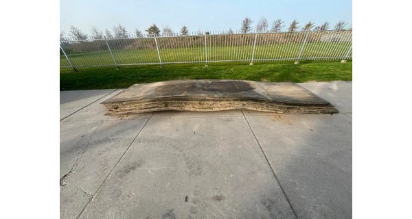 Gebruikte kunststof rijplaten extra groot 120x500cm 20mm